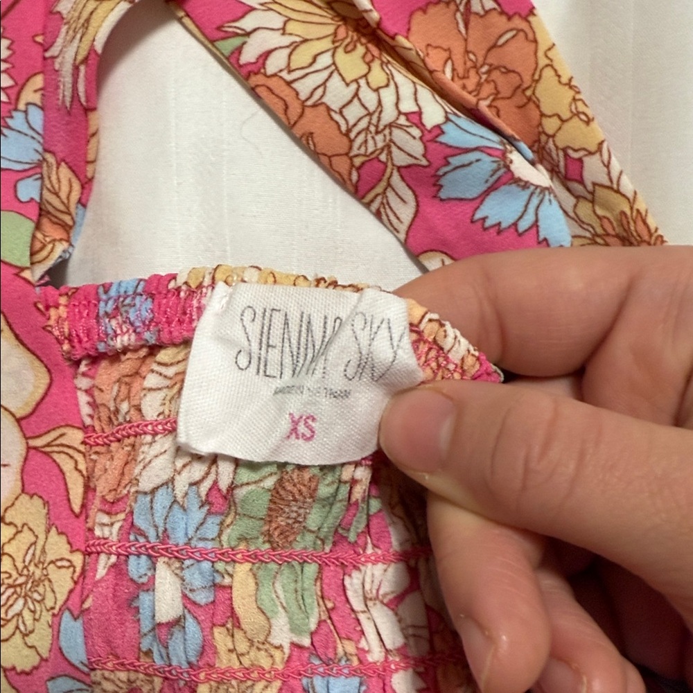 Floral Pink Halter Top - Picture 2 of 5